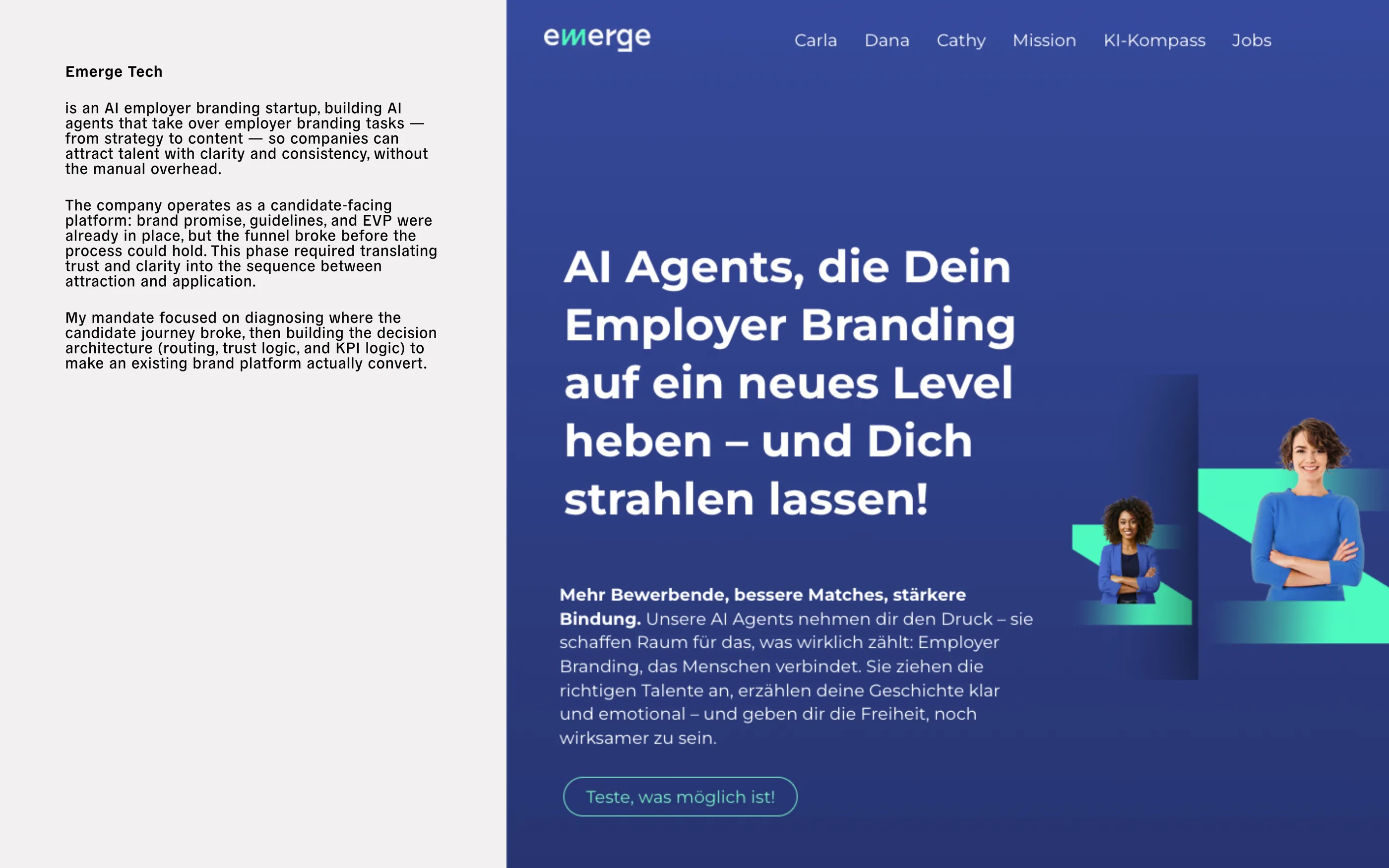 Portfolio snapshot from selected portfolio examples